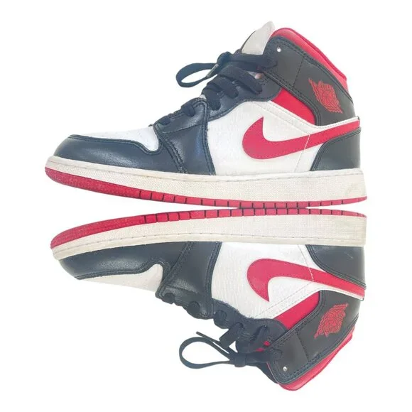 Jordan Women's 1 Mid Gym Red Panda Shoes sz 4Y EUR 36, 23 cm UK 3.5 -DJ4695-122